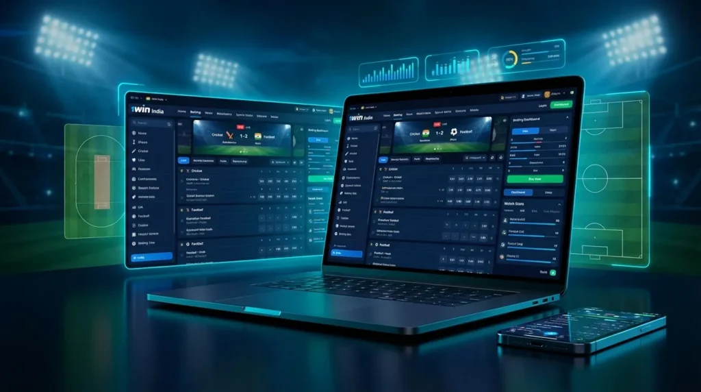 1win India betting interface – cricket football live odds dashboard